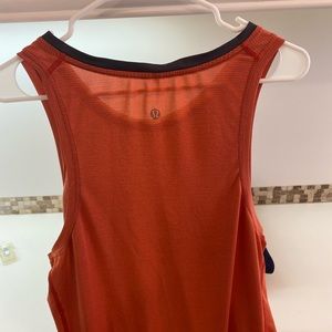 Red and gray lulu lemon tank top